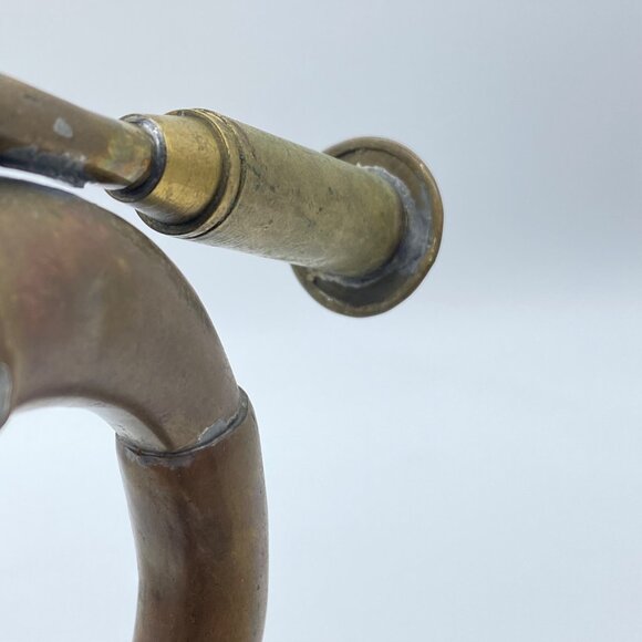 Vintage Brass Christmas French Horn Bugle Hanging Ornament Decoration 5 inches - Picture 6 of 10